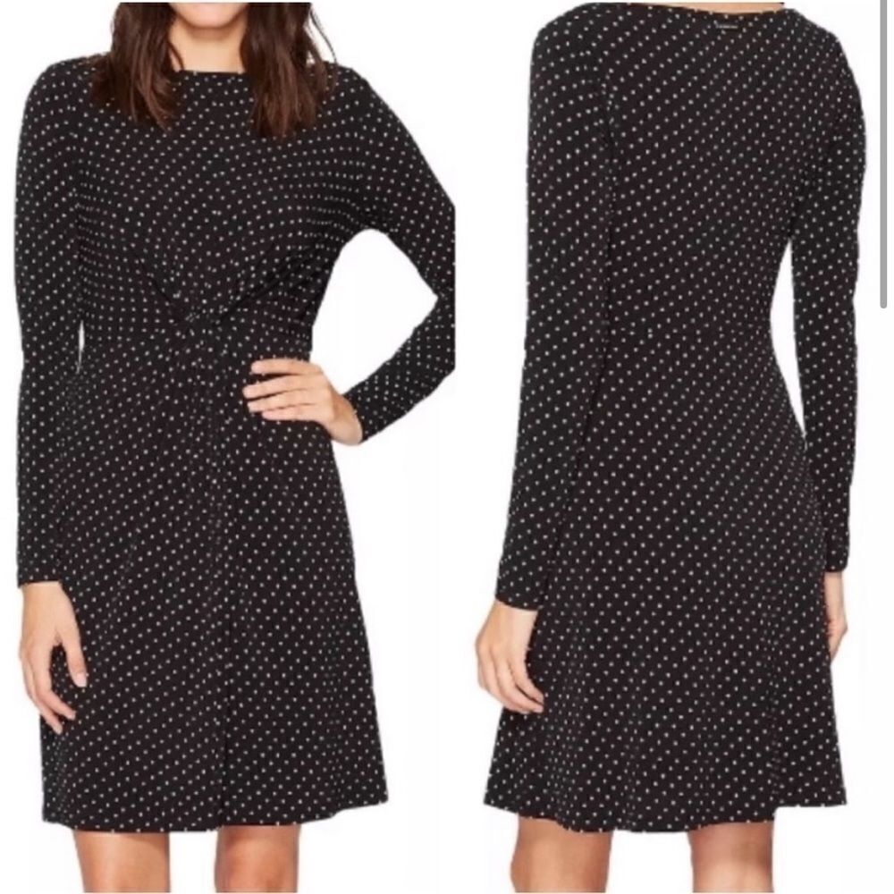 MICHAEL Michael Kors Black Twist Front Star Print Dress SIZE SMALL